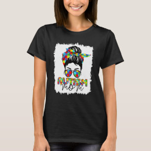 T-shirt Maman Autisme Chignon Méssy Lunettes de soleil Ban