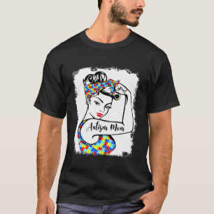 T-shirt Maman Autisme Femme Forte Pouvoir Mois de la sensi