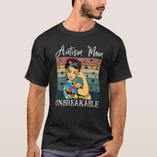 T-shirt Maman Autisme Filles Incassables Fortes Sensibili