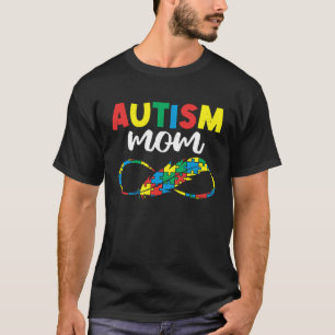 T-shirt Maman Autisme Symbole Infini Plume Coloré Sensibil