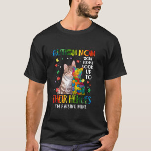 T-shirt Maman autiste élève un chat héros Sensibilisation