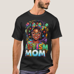 T-shirt Maman autiste femmes noires chignon désordonné Sen