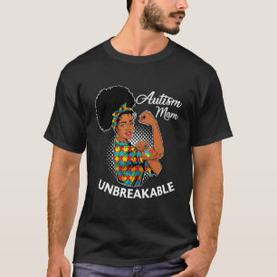T-shirt Maman autiste incassable Femme noire Sensibilisati