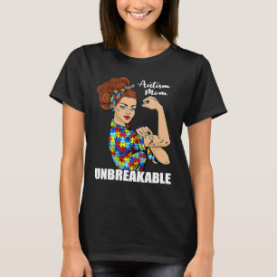 T-shirt Maman autiste incassable Rosie la riveuse forte Wo