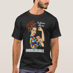 T-shirt Maman autiste incassable Rosie la riveuse forte Wo