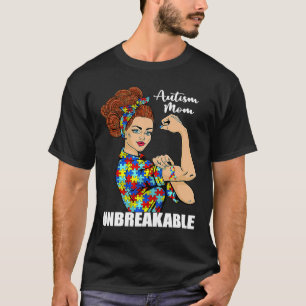 T-shirt Maman autiste incassable Rosie la riveuse forte Wo