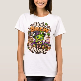 T-shirt Maman Baby Brew Mignonne Café Sorcière Petit Germe