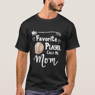 T-shirt Maman Baseball Softball Jeu Ventilateur Sport Favo
