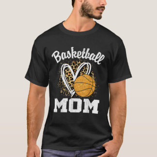 T-shirt Maman Basket Cœur de Léopard