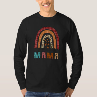 T-shirt MAMAN BÉNIE Léopard Arc-en-ciel Automne Carreaux M