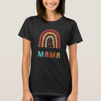 T-shirt MAMAN BÉNIE Léopard Arc-en-ciel Automne Carreaux M