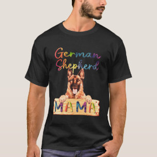 T-shirt Maman Berger Allemand Colorée Chienne Maman