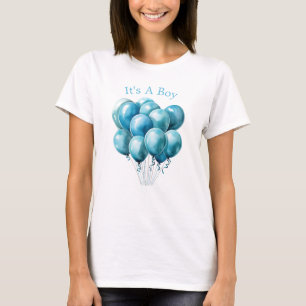 T-shirt Maman Bientôt Des Ballons Bleus C'est Un Garçon