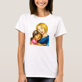 T-shirt "Maman blanche étreignant la fille de métis "