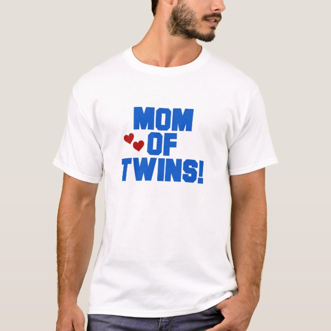 T-shirt Maman bleue des jumeaux (Devant)