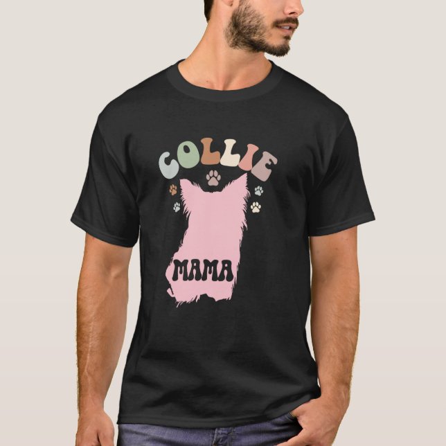T-shirt Maman Border Collie Mignonne Mère Border Collie D' (Devant)