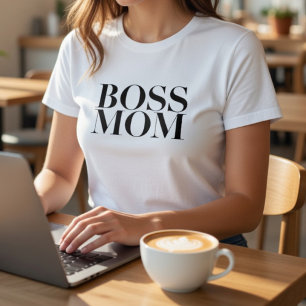 T-Shirt « Maman Boss » – Minimaliste, Maman Travai
