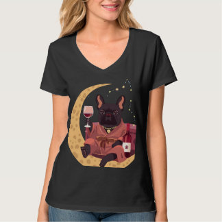 T-shirt Maman Bouledogue Français Soirée Vin