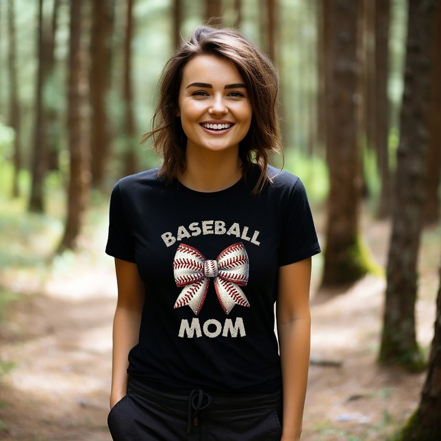 T-shirt Maman Bow de baseball (Créateur téléchargé)