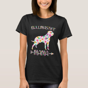 T-shirt Maman Bullmastiff Fleurie Chien Maman Fête des Mèr