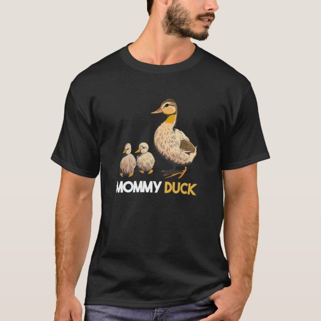 T-shirt Maman Canard Famille Parents Fête des Mères Canard (Devant)