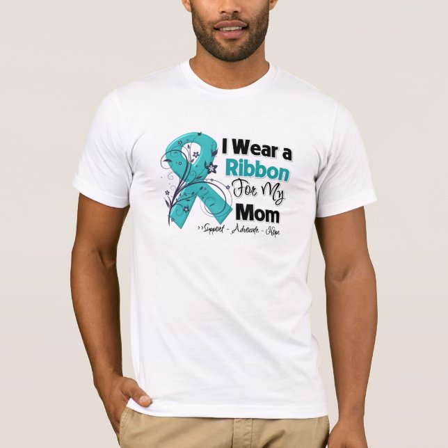T-shirt Maman - Cancer de l'ovaire Ruban (Devant)