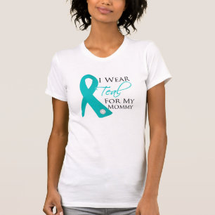 T-shirt Maman - Cancer ovarien de ruban turquoise