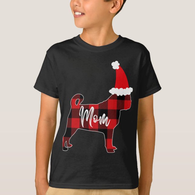 T-shirt Maman Carlin Chien Noël Mama Pyjama Rouge Plaqué B (Devant)