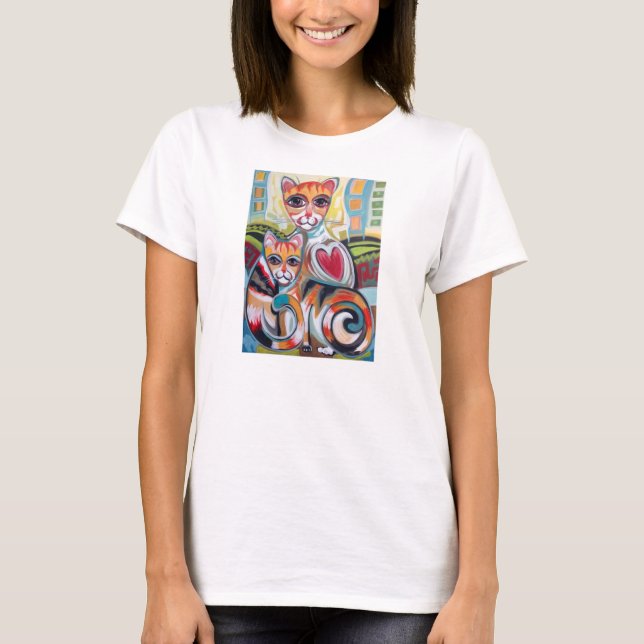 T-shirt Maman Cat et chaton (Devant)