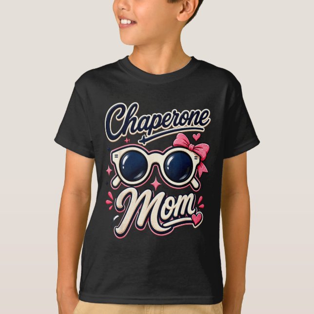 T-shirt Maman chaperon lunettes de soleil rétro école même (Devant)