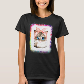 T-shirt Maman Chat Amour R Papa Garçon Fille Tie Dye  Blea