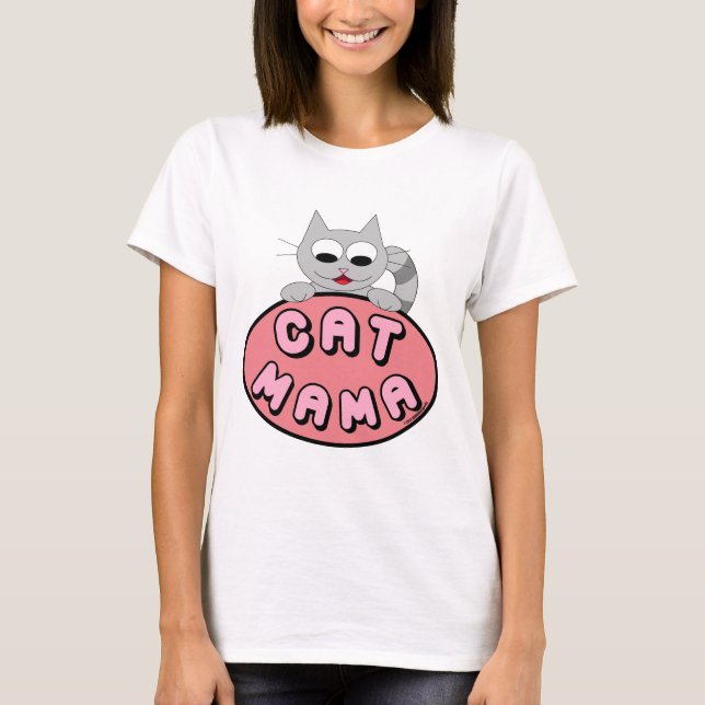 T-shirt MAMAN CHAT Amoureuse de Chat Mignon (Devant)