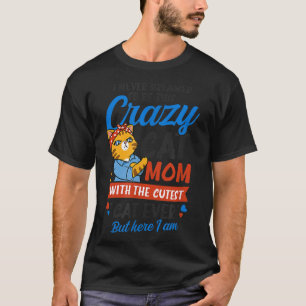T-shirt Maman Chat Avec La Conception De Chat La Plus Mign