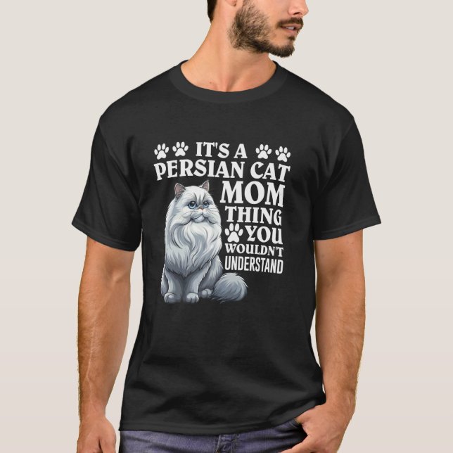 T-shirt Maman chat C'EST UNE CHOSE DE MAMAN DE CHAT PERSAN (Devant)