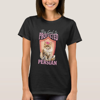 T-shirt Maman Chat CETTE FILLE EST PROTÉGÉE PAR UN CHAT PE
