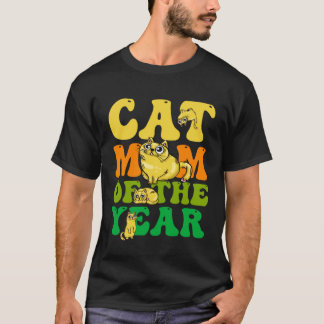 T-shirt Maman Chat De L'Année Vintage Retro Fête Des Mères