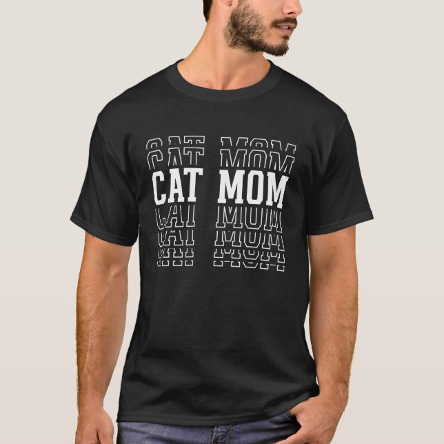 T-shirt Maman Chat Drôle Texte Superposé Propriétaire de C (Devant)