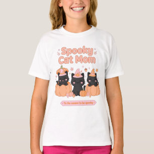 T-shirt Maman Chat Effrayant Chats Noirs Chapeaux de Sorci