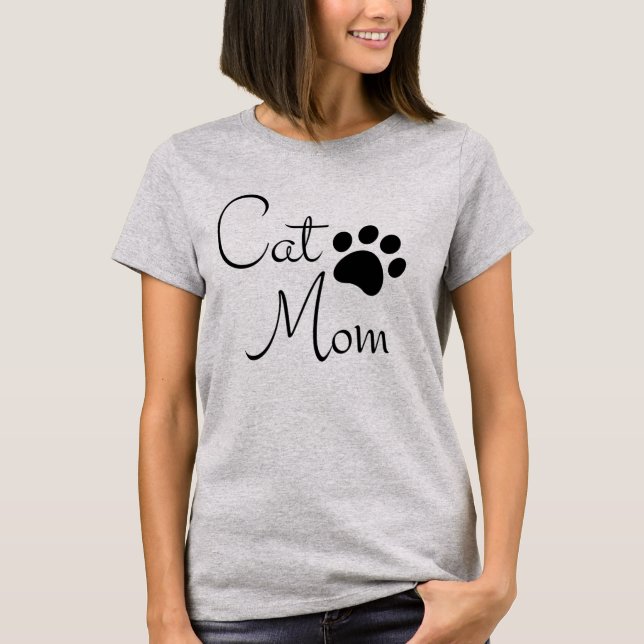 T-shirt Maman Chat Empreinte de Patte Citation (Devant)