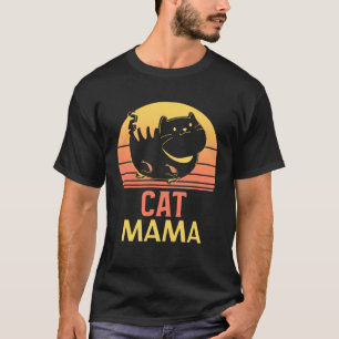 T-shirt Maman Chat en Détresse Style Vintage Années Quatre