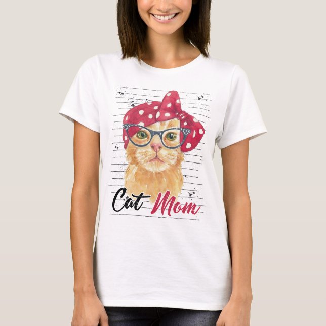 T-shirt maman chat fière | Cadeau parfait pour Amo (Devant)
