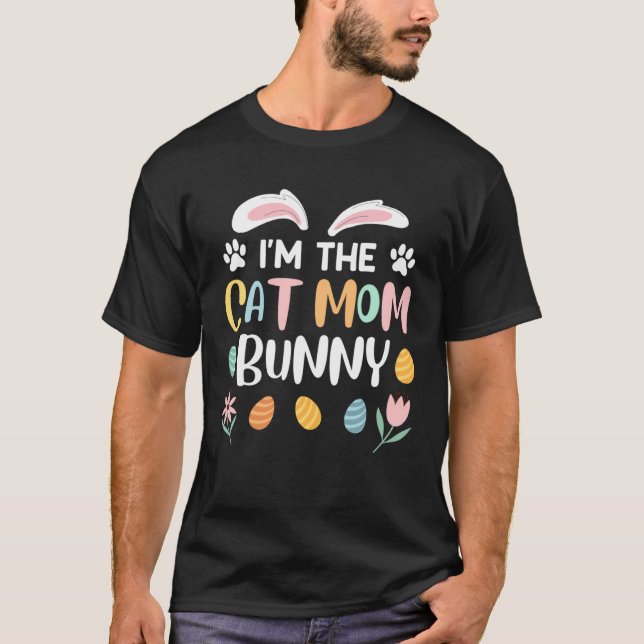 T-shirt Maman Chat Lapin Bunny de Pâques Catfans Mère 2 (Devant)