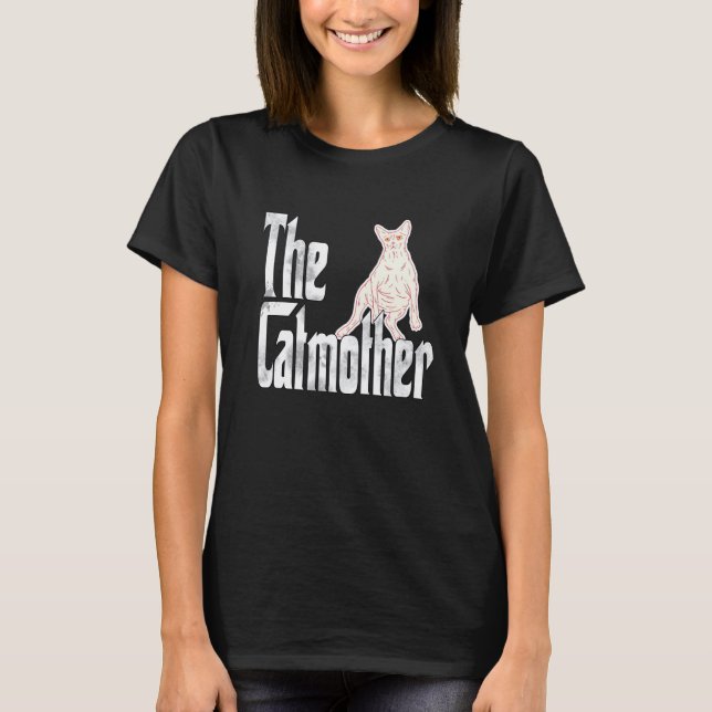 T-shirt Maman Chat Mère de Chat Sphynx Paresseuse Mère de  (Devant)