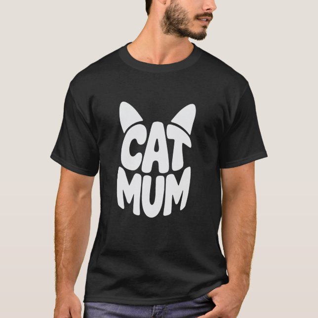 T-shirt Maman Chat Mignon Drôle (Devant)