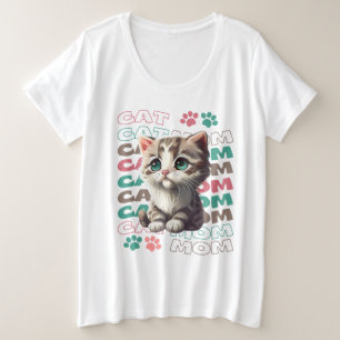 T-shirt maman chat mignonne avec chaton adorable