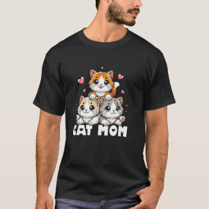 T-shirt Maman Chat Moustaches Et Pattes Adorables