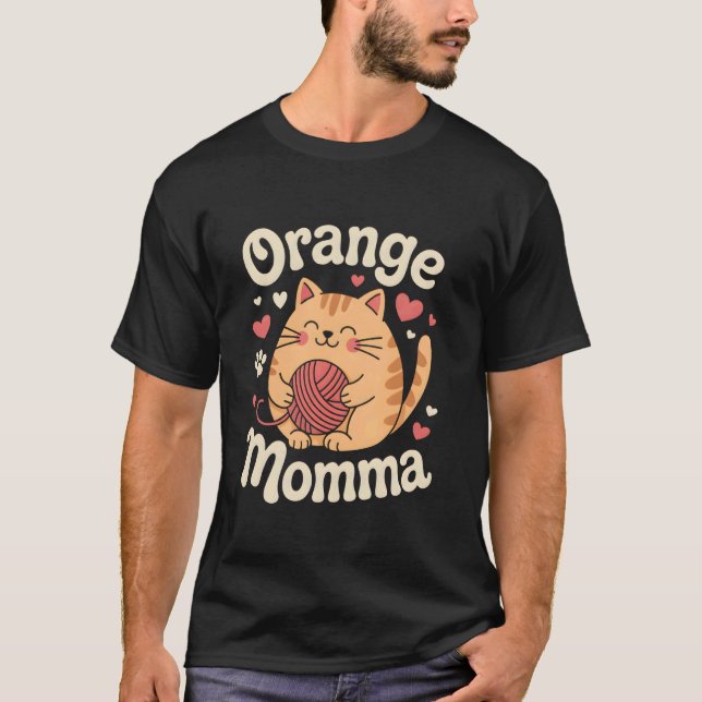 T-shirt Maman Chat Orange (Devant)