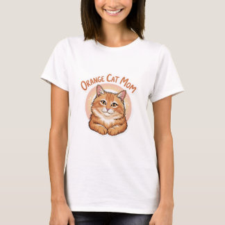 T-shirt Maman chat orange
