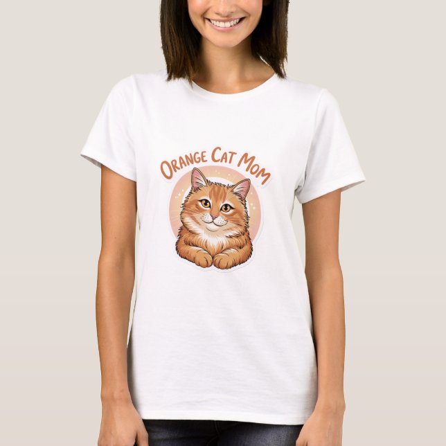 T-shirt Maman chat orange  (Devant)