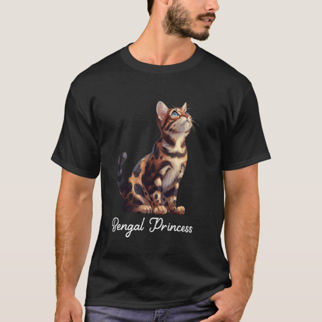 T-shirt Maman Chat PRINCESSE BENGALE Propriétaire de chats (Devant)